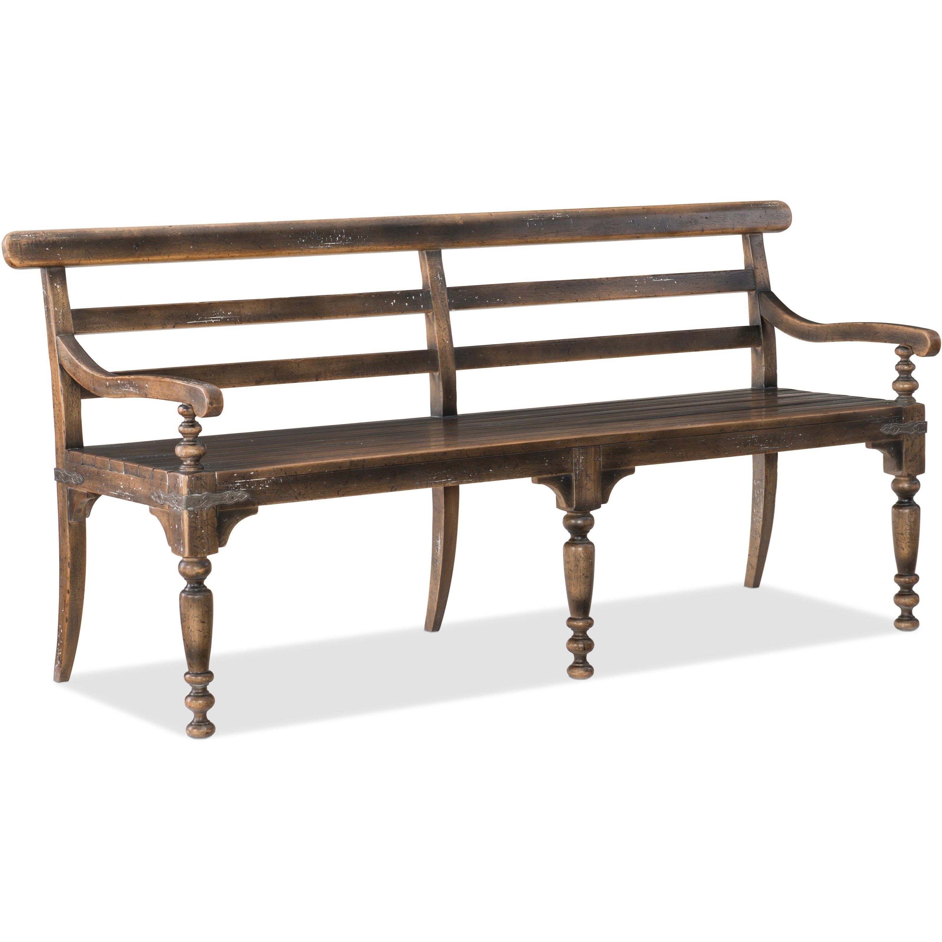 Hooker Furniture Hill Country 596075315BRN Helotes Dining Bench